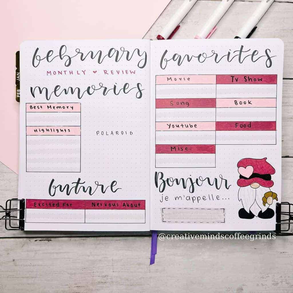 Bullet Journal Monthly Review Page by @creativemindscoffeegrinds | Masha Plans