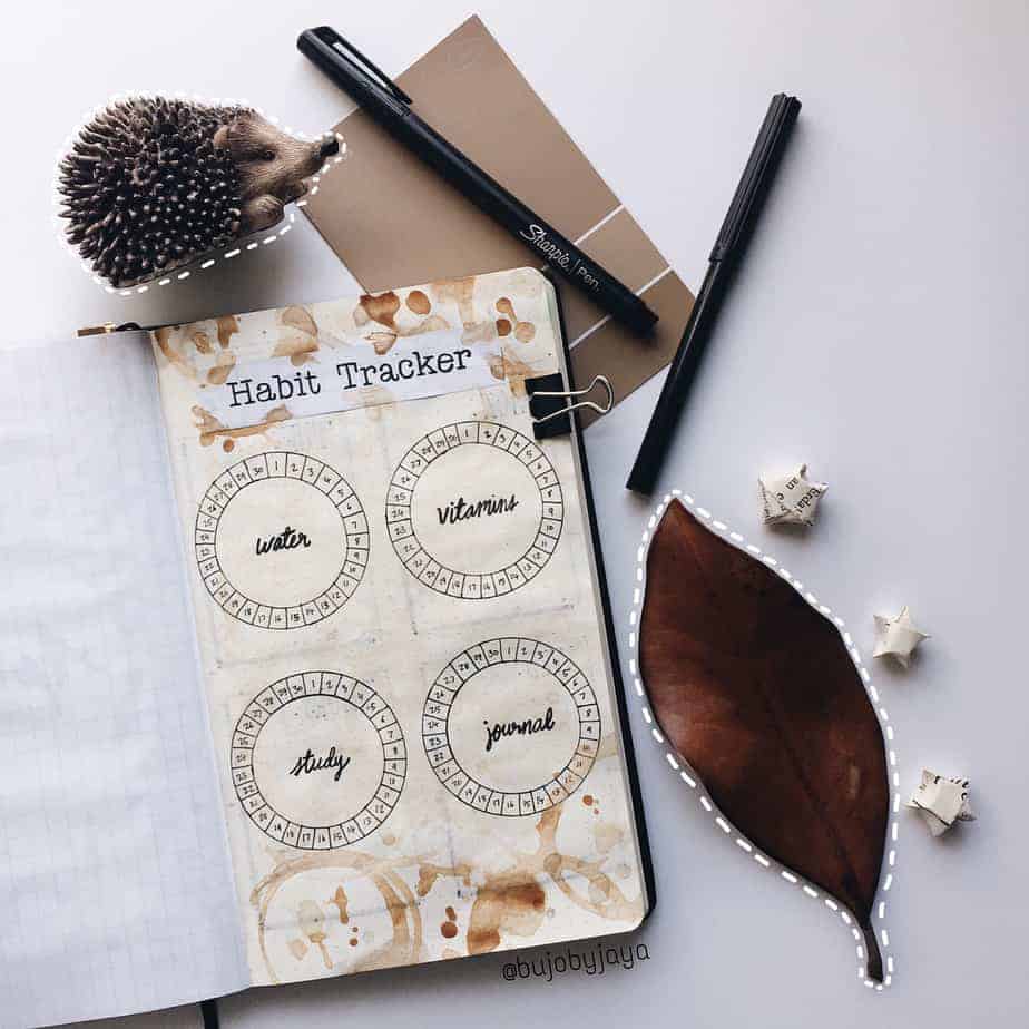 27 Coffee Bullet Journal Theme Inspirations & My November Plan With Me, Spread by @jayajournals | Masha Plans