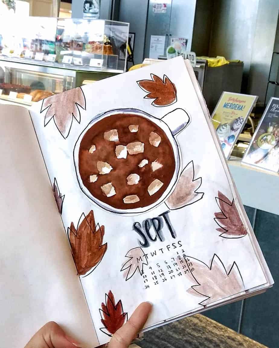 27 Coffee Bullet Journal Theme Inspirations & My November Plan With Me, Spread by @planwifftiff | Masha Plans