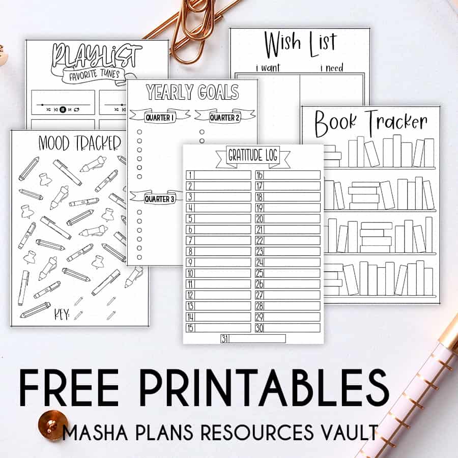 How To Use Bullet Journal Printables Masha Plans