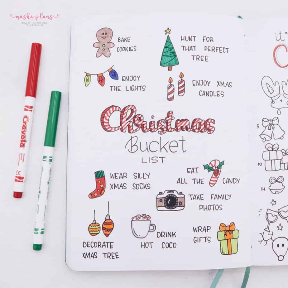 Cutie Little Christmas Bullet Journal Ideas | Masha Plans