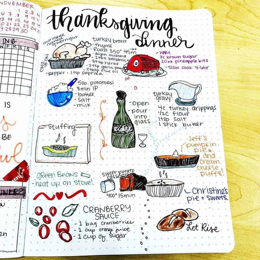 How to Create an Event Planning Spread for your Bullet Journal, Thanksgiving Edition