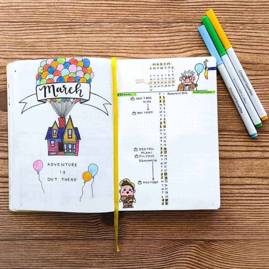 Disney Bullet Journal inspirations - monthly log by @plan_with_hannah | Masha Plans