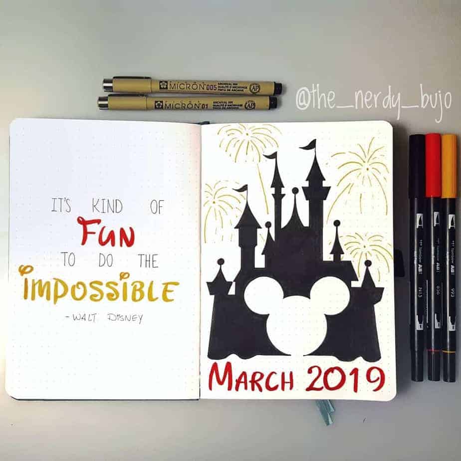 69+ Extraordinary Disney Bullet Journal Inspirations - Masha Plans