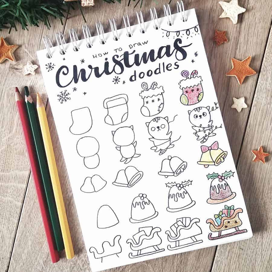 Christmas Bullet Journal Doodles by @ginger.bullet.journal | Masha Plans