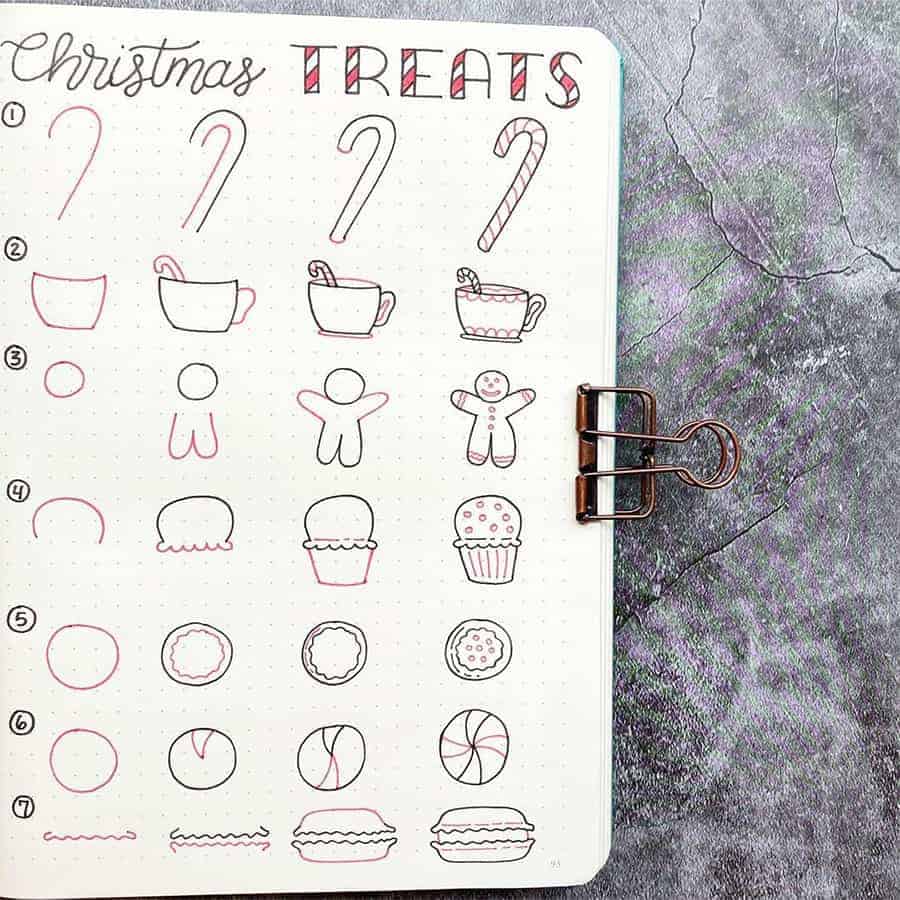 Bullet Journal Christmas Doodles by @plansthatblossom | Masha Plans