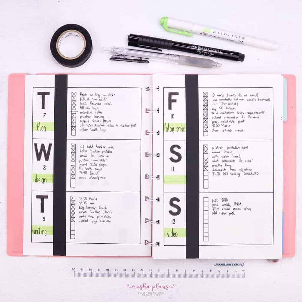 Refillable Bullet Journal Setup: January Plan With Me - weekly spread | Masha Plans