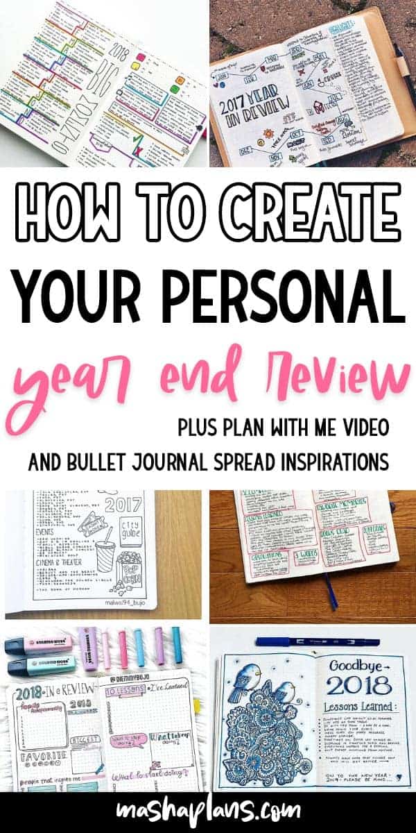 How To Set Up Your Personal Year End Review | Masha Plans