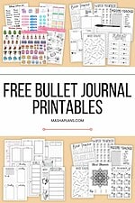 50+ FREE Bullet Journal Printables | Masha Plans