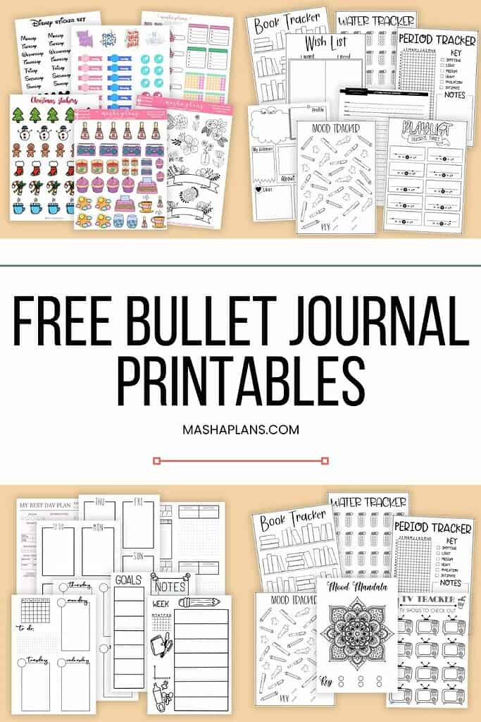 50+ FREE Bullet Journal Printables