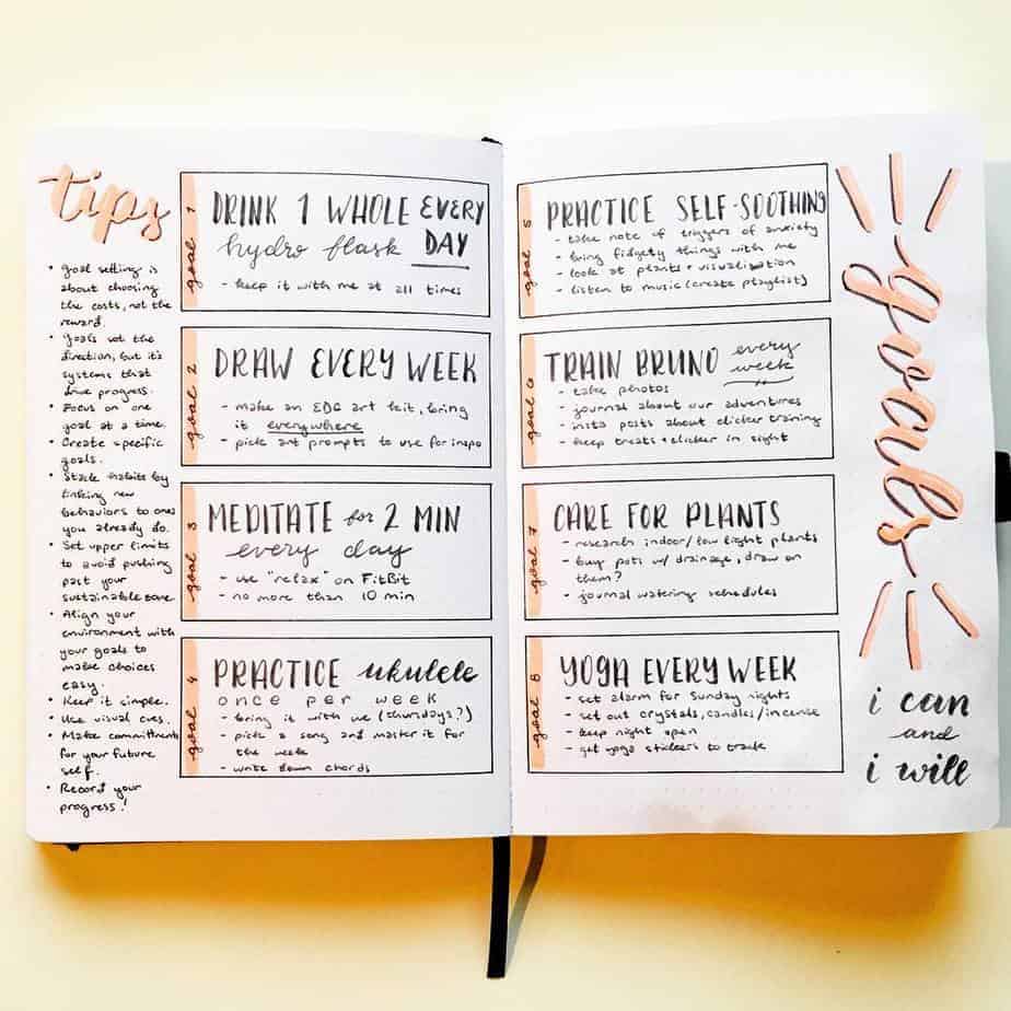 How To Set Goals In Your Bullet Journal | Masha Plans