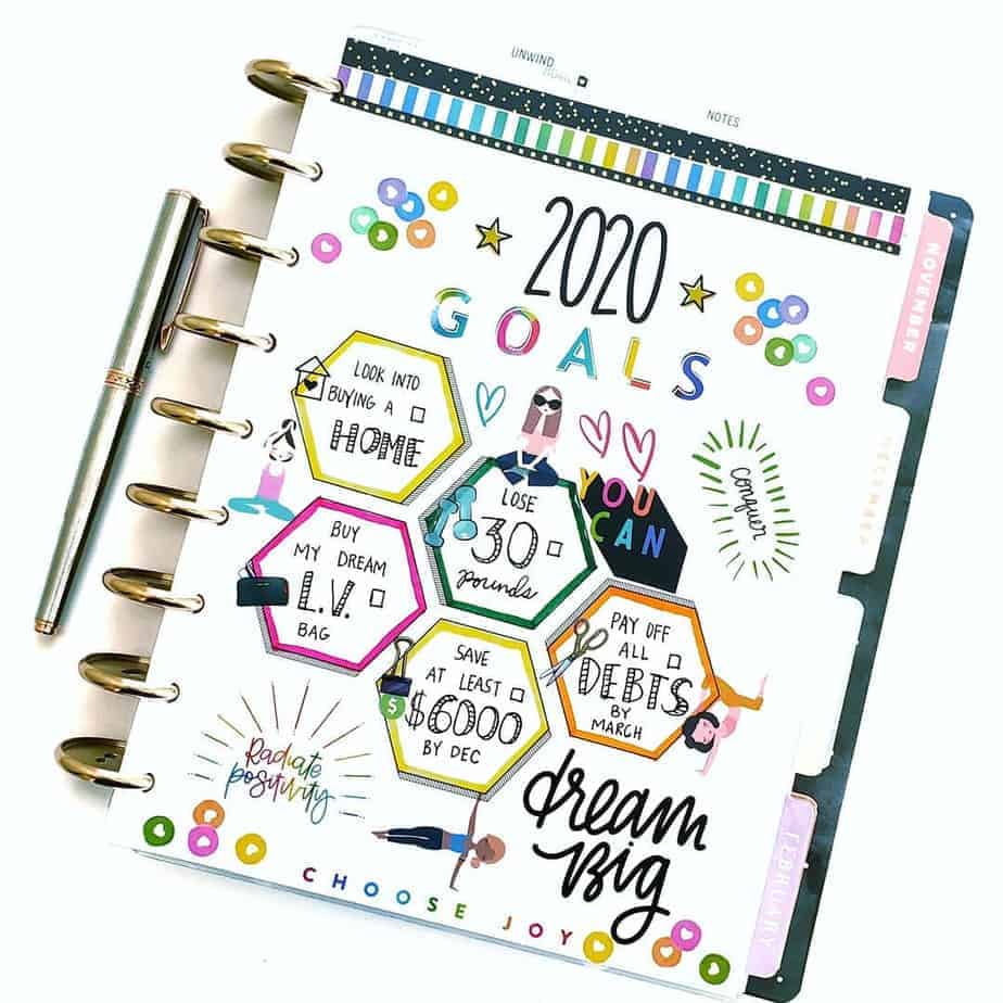 Goals Bullet Journal Spread by @xohpplanwmacy | Masha Plans