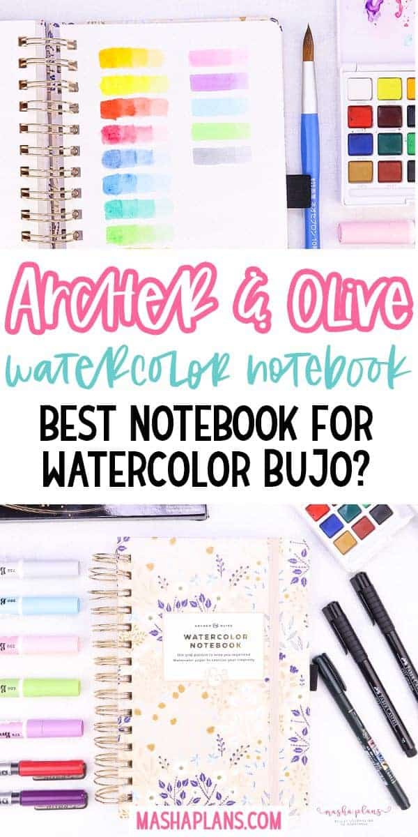 The Archer & Olive Watercolor Dot Grid Notebook Review | Masha Plans