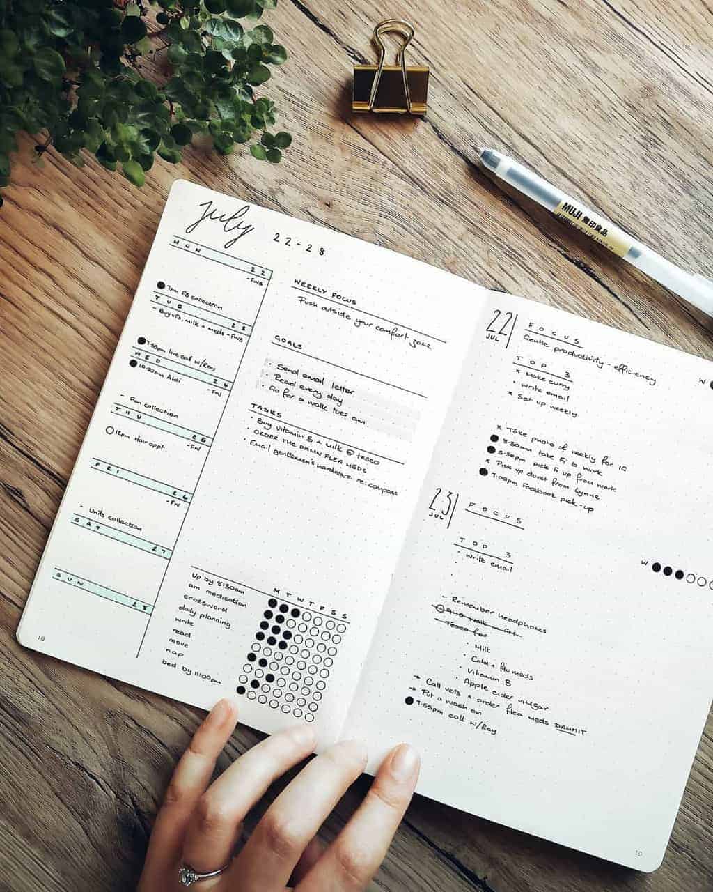 Minimalist Bullet Journal Weekly by @bookofnotes | Masha Plans