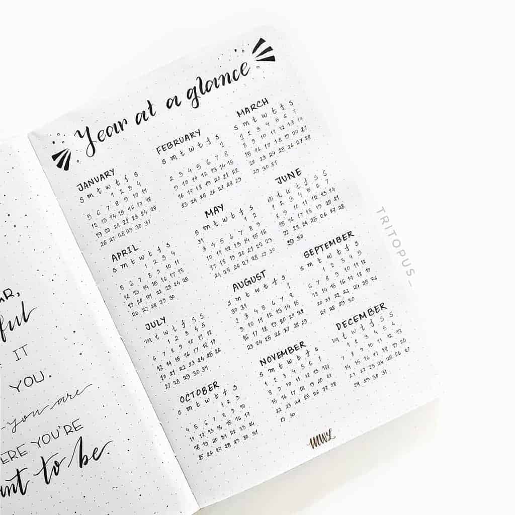 Minimalist Bullet Journal Future Log by @tritopus | Masha Plans