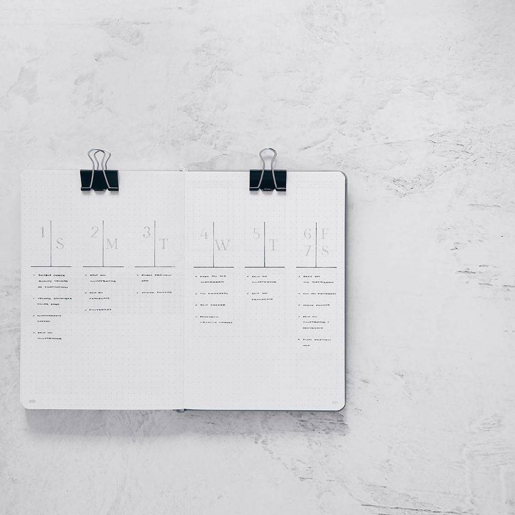 Minimalist Bullet Journal Weekly by @withinthesurface | Masha Plans