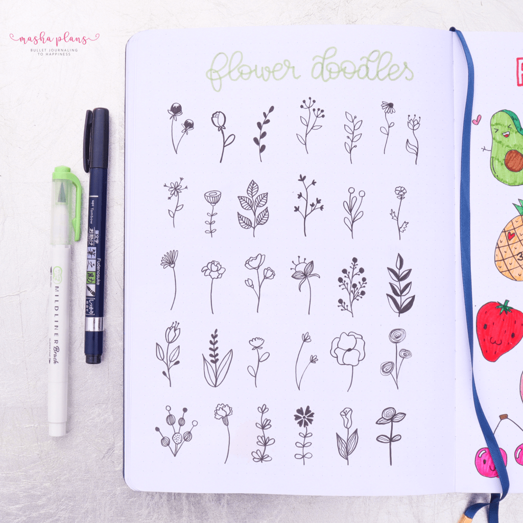 Fun and Easy Bullet Journal Doodles - flower doodles | Masha Plans