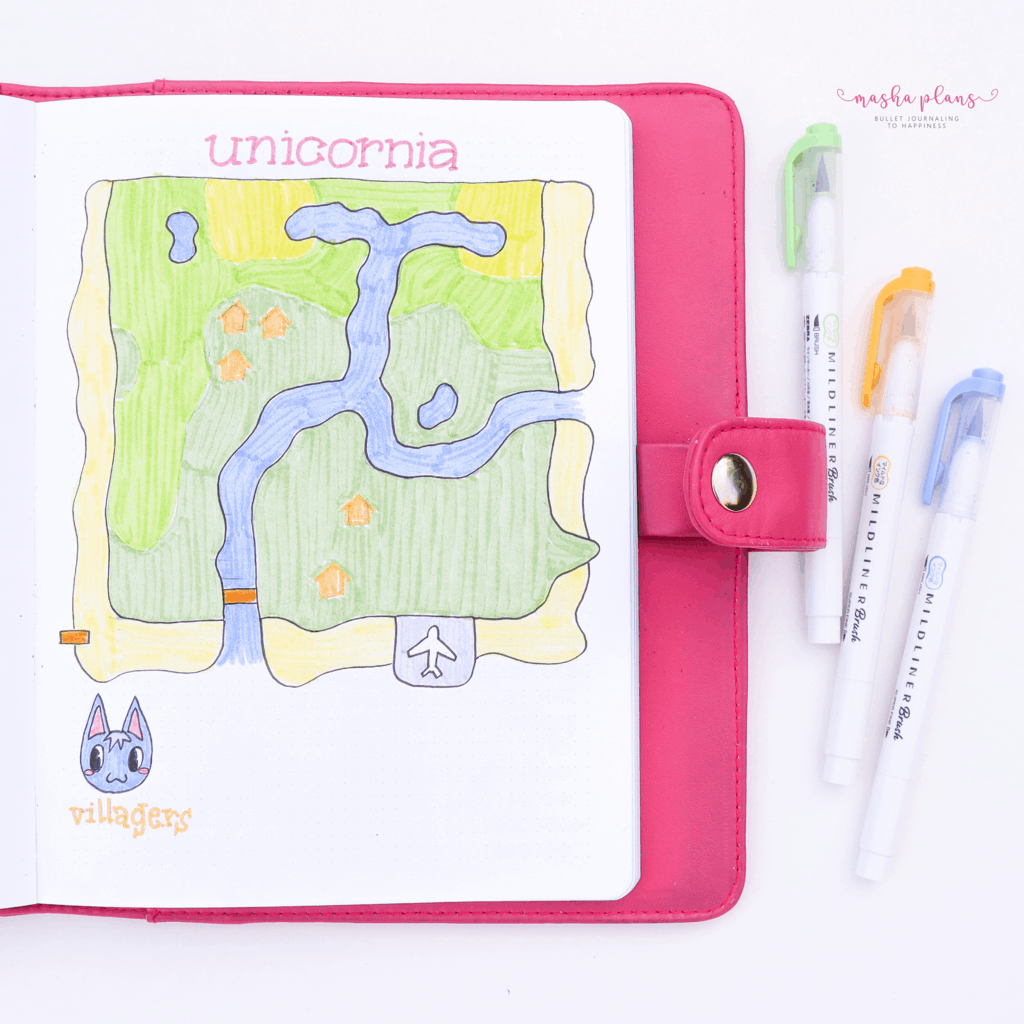 Animal Crossing Bullet Journal Inspirations - island map | Masha Plans