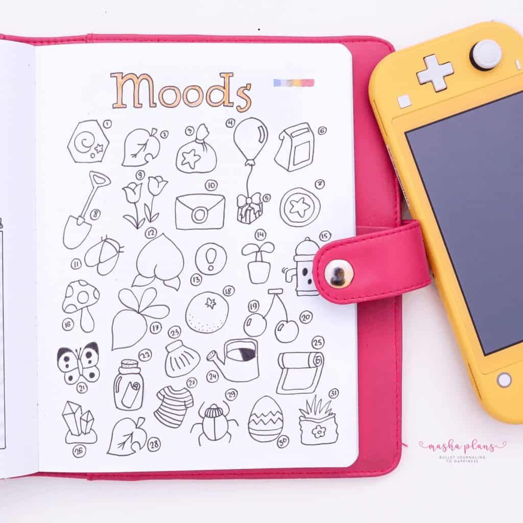 Animal Crossing Bullet Journal Inspirations - mood tracker | Masha Plans