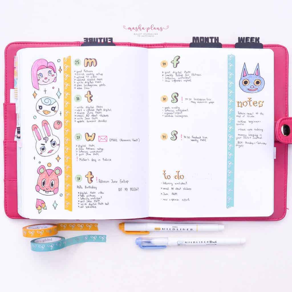 Animal Crossing Themed Bullet Journal Weekly | Masha Plans