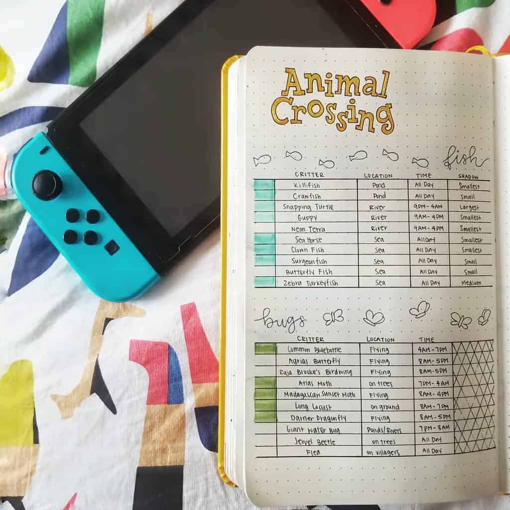 Animal Crossing Bullet Journal Inspirations - spread by @artsy.lesliee | Masha Plans