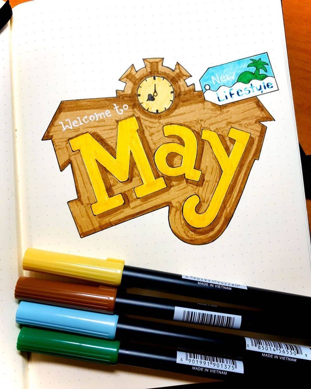 Animal Crossing Bullet Journal Inspirations - cover page by @bluebirdbujo | Masha Plans
