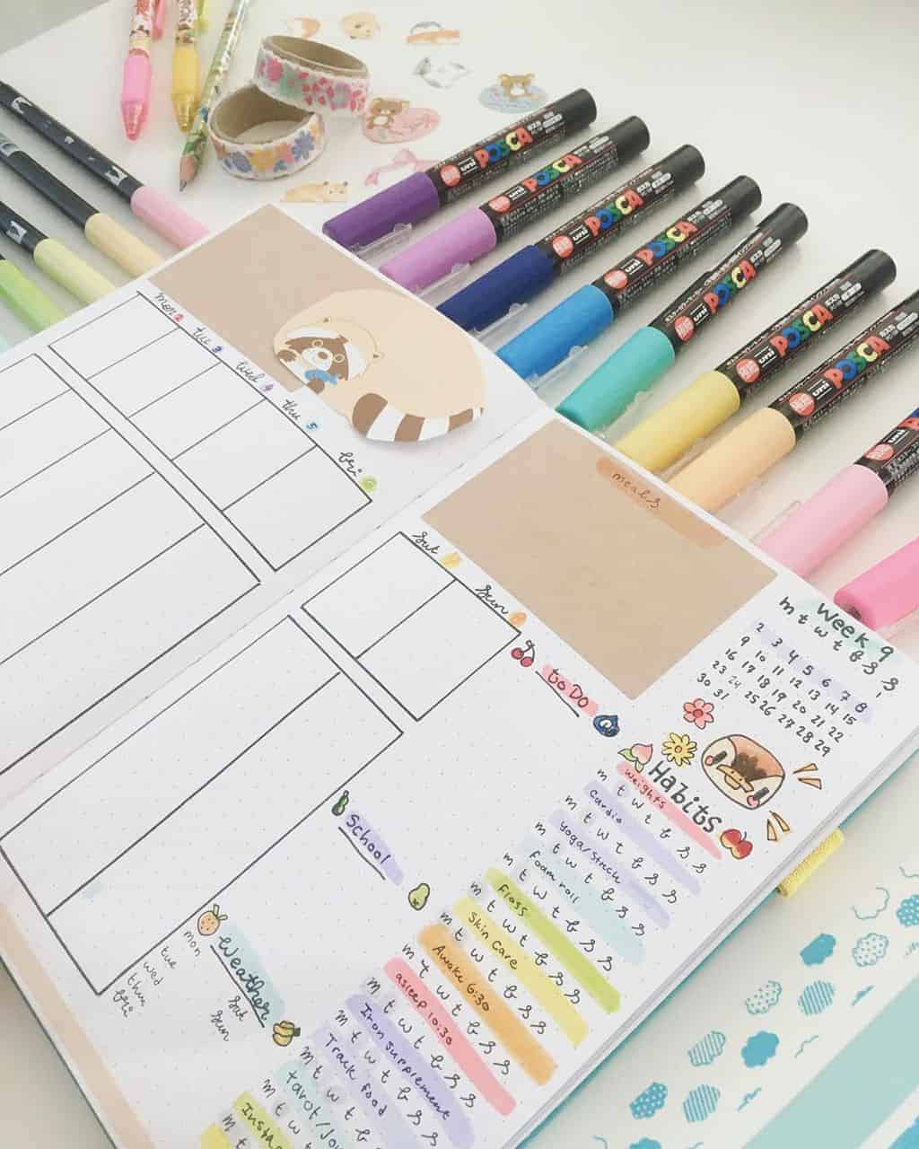 Animal Crossing Bullet Journal Inspirations - weekly spread by @bobas_bujo | Masha Plans