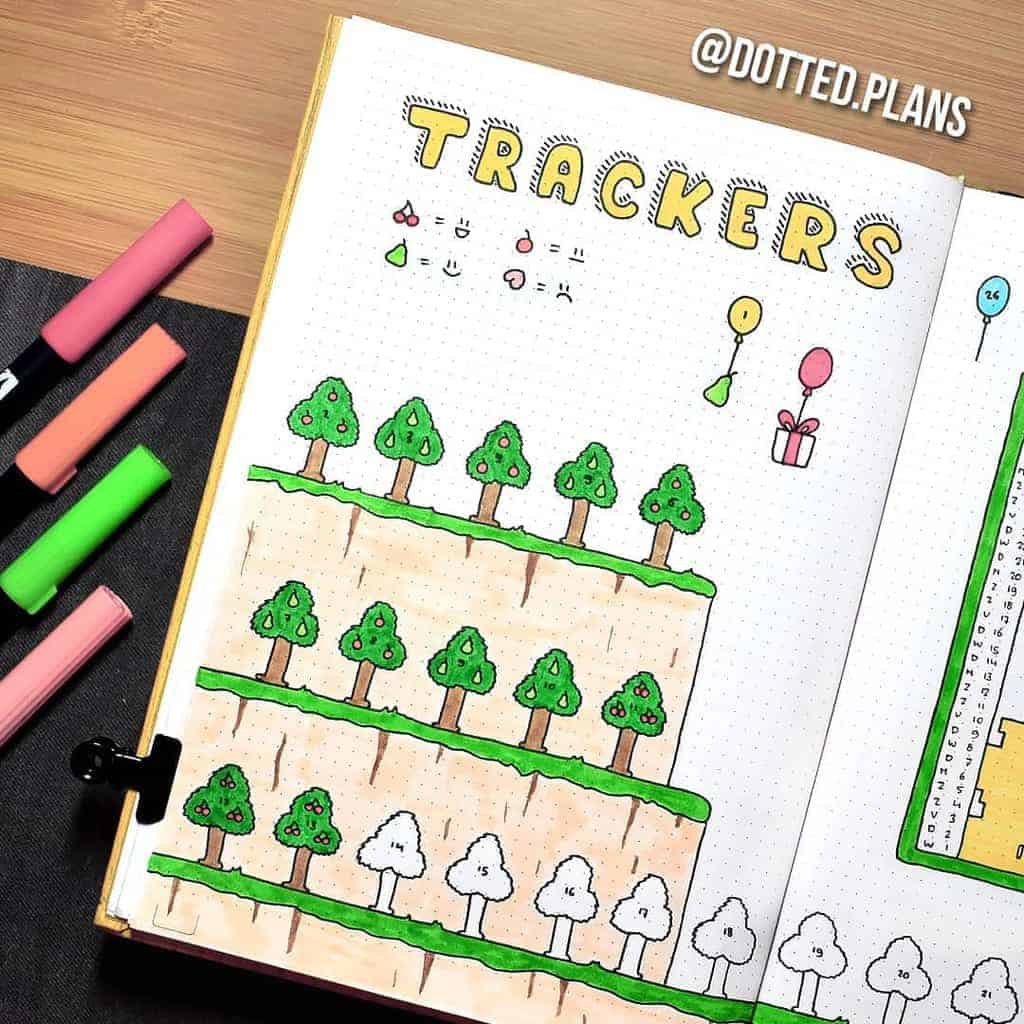 Animal Crossing Bullet Journal Inspirations - mood tracker by @dotted.plans | Masha Plans