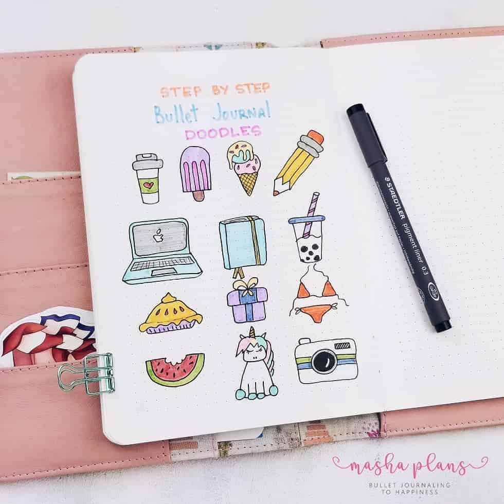 Fun and Easy Bullet Journal Doodles - my favorite things | Masha Plans