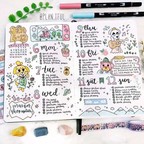 65 Gorgeous Bullet Journal Weekly Spreads To Try Right Now | Masha Plans