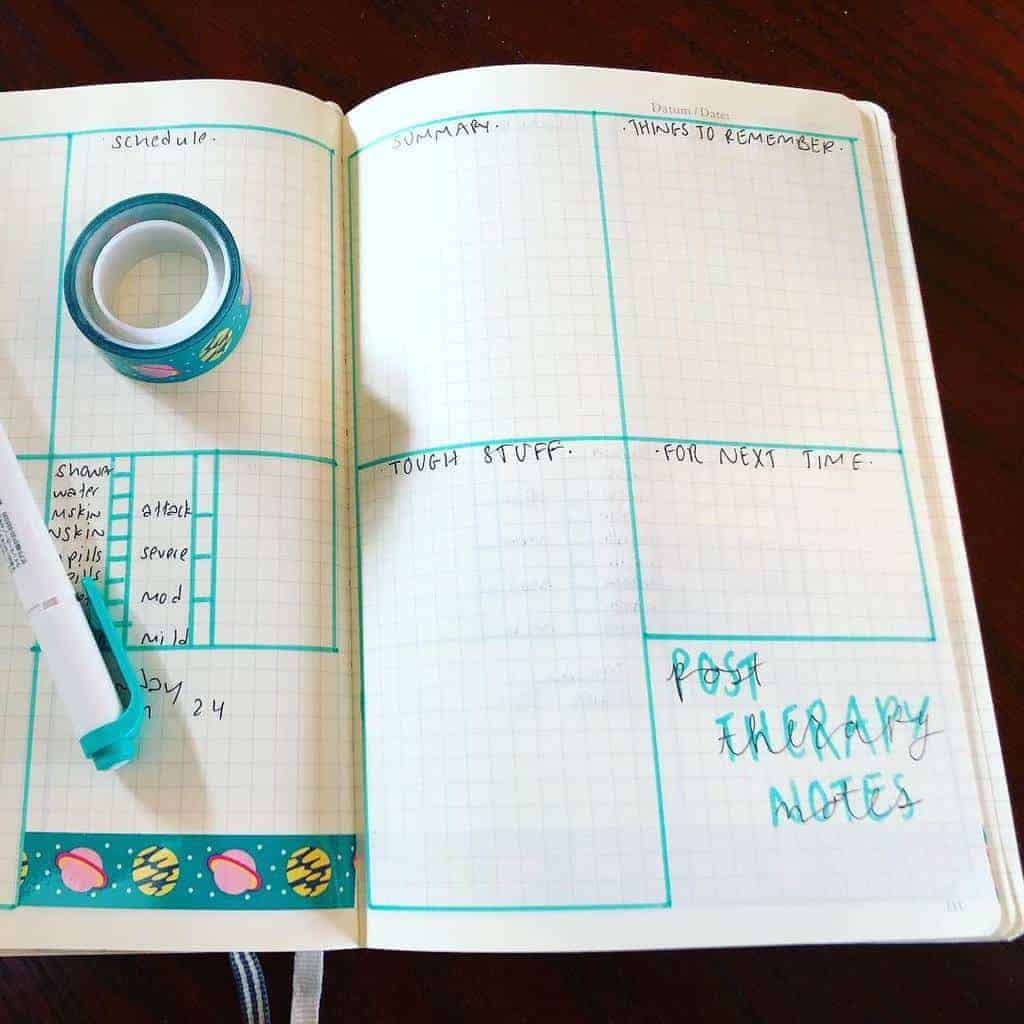 Bullet Journal For Mental Health - post therapy notes by @thequietstudygram | Masha Plans