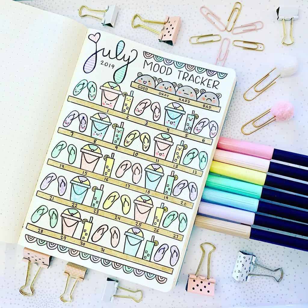 Bullet Journal Mood Tracker by @journal_with_mel | Masha Plans