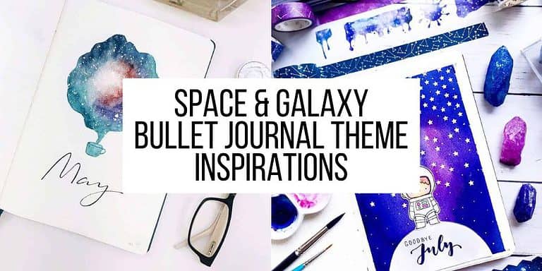 55+ Space and Galaxy Bullet Journal Theme Inspirations