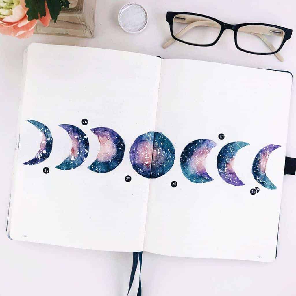 Space and Galaxy Bullet Journal Theme Inspirations - weekly spread by @_coffeeandsarcasm_ | Masha Plans