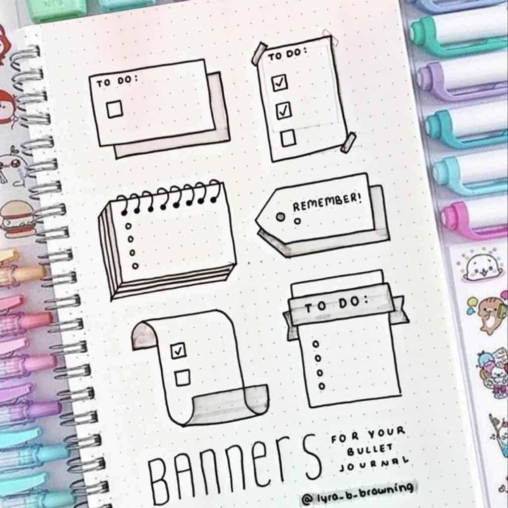 Bullet Journal Banner Ideas by @lyra_bee | Masha Plans