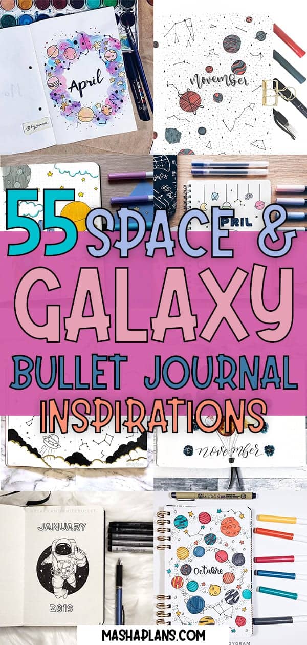 55+ Space and Galaxy Bullet Journal Theme Inspirations | Masha Plans
