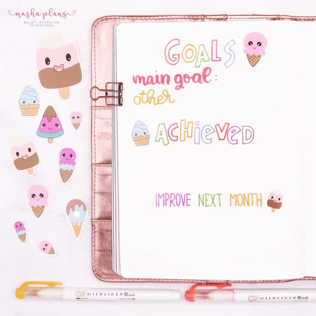 Bullet Journal For Blogging - August Setup - monthly goals | Masha Plans