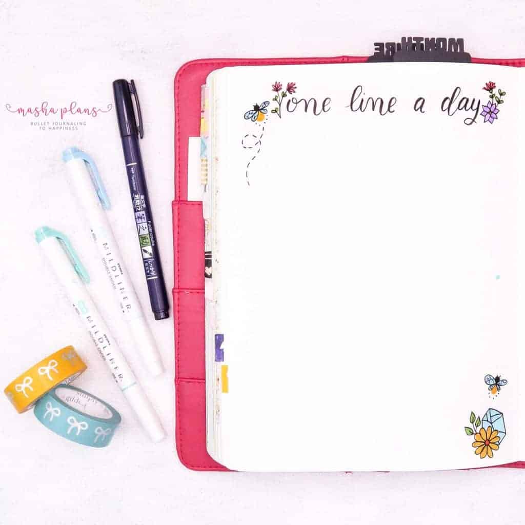 Fireflies Bullet Journal Theme Inspirations - gratitude log | Masha Plans