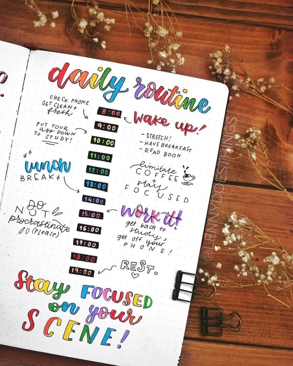 Ideas Daily Routine Spread by @lennydoesthings | Masha Plans