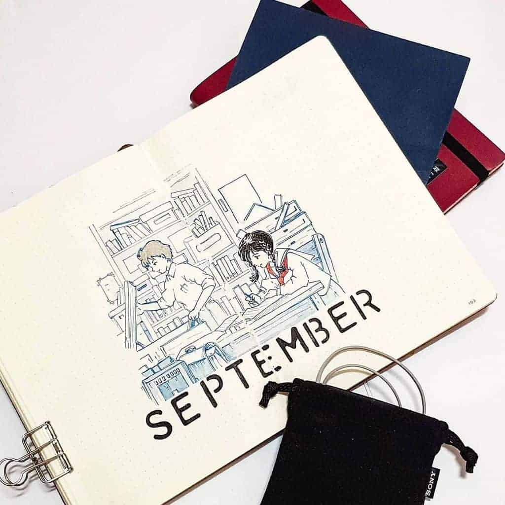 September Cover Page by @seratan.journal | Masha Plans
