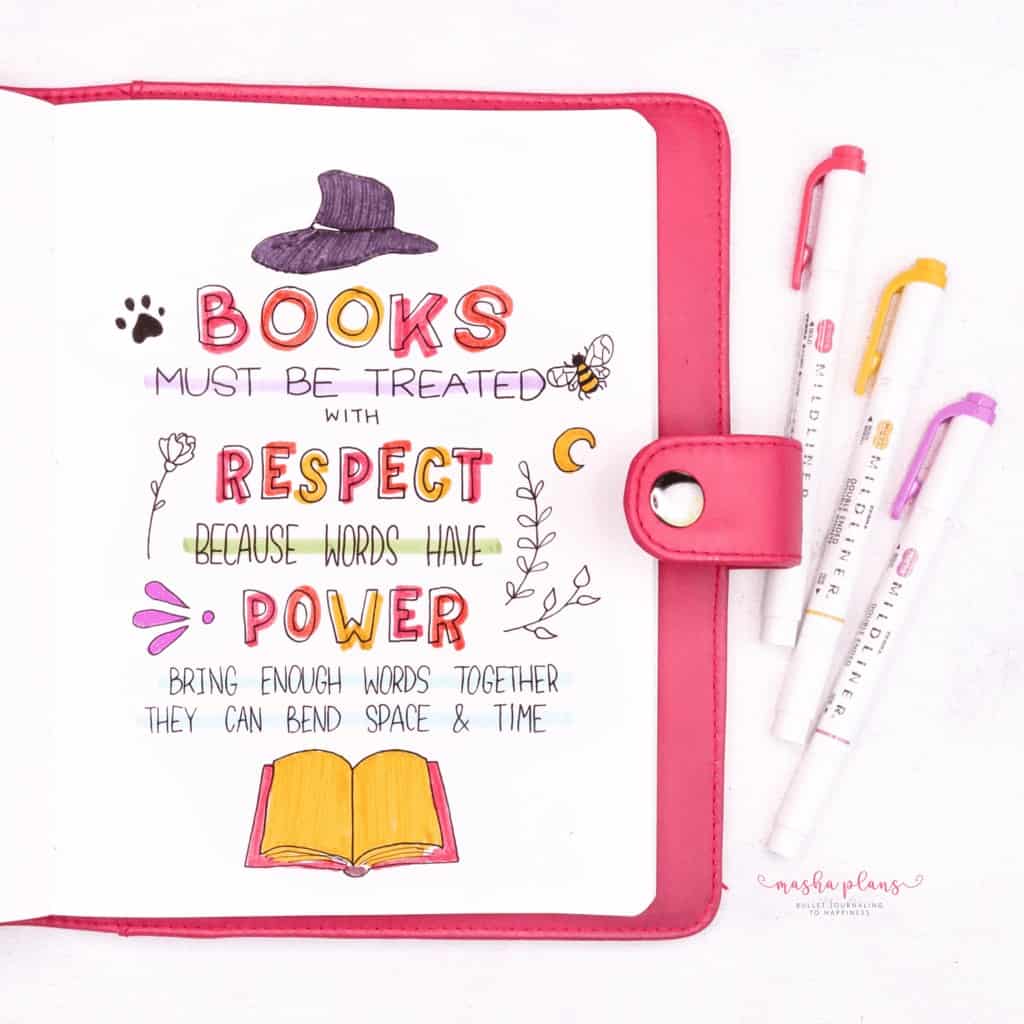 Book Bullet Journal Theme Ideas And Inspirations - quote page | Masha Plans