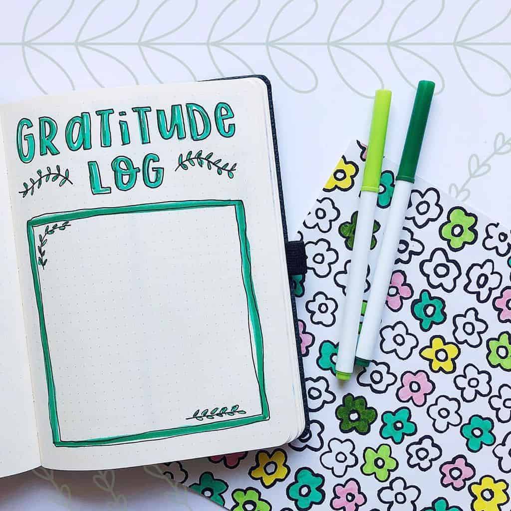 Bullet Journal Gratitude Log by @brainstormwithteri | Masha Plans