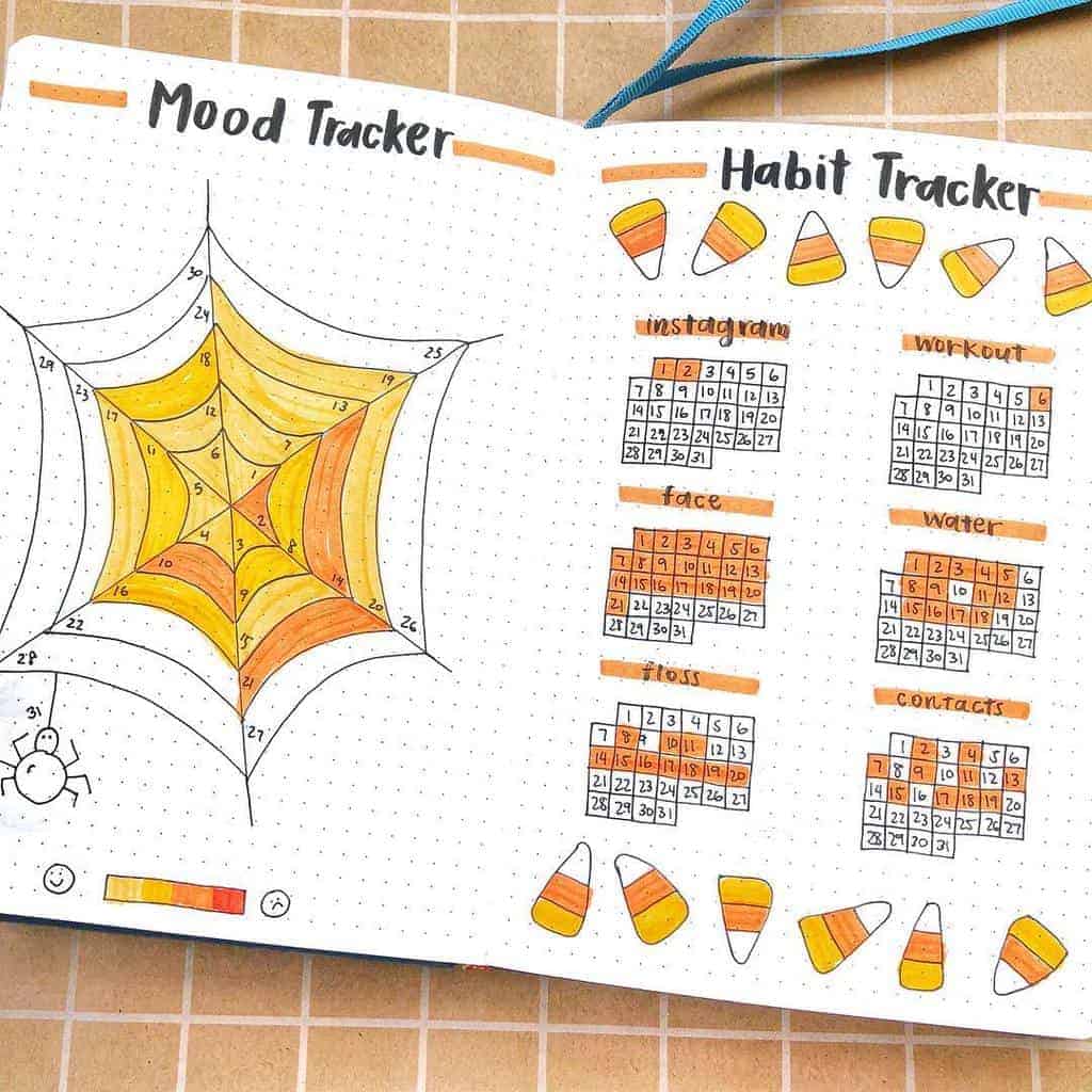 Fall Bullet Journal Theme Ideas - tracker by @creative.juliaaa | Masha Plans