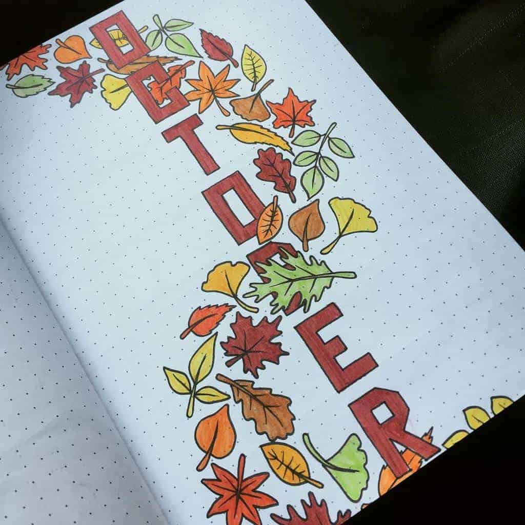 Fall Bullet Journal Theme Ideas - cover page by @lindy_hop24 | Masha Plans