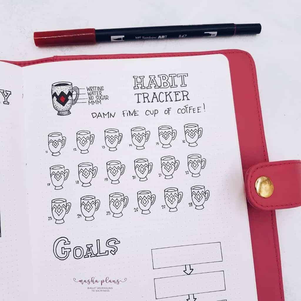 Twin Peaks Bullet Journal Theme Inspiration - habit tracker | Masha Plans