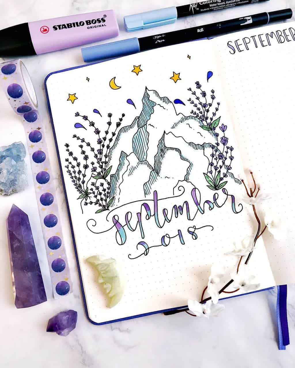 Fall Bullet Journal Theme Inspirations - cover page by @plan.tful | Masha Plans