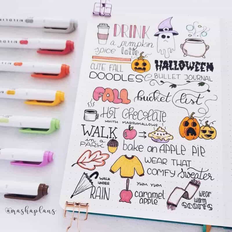 31 Fall Bucket List Ideas and Bullet Journal Inspirations | Masha Plans