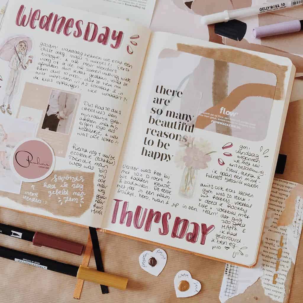 Kraft Paper Fall Bullet Journal Inspirations - weekly spread by @lotte.bujo | Masha Plans