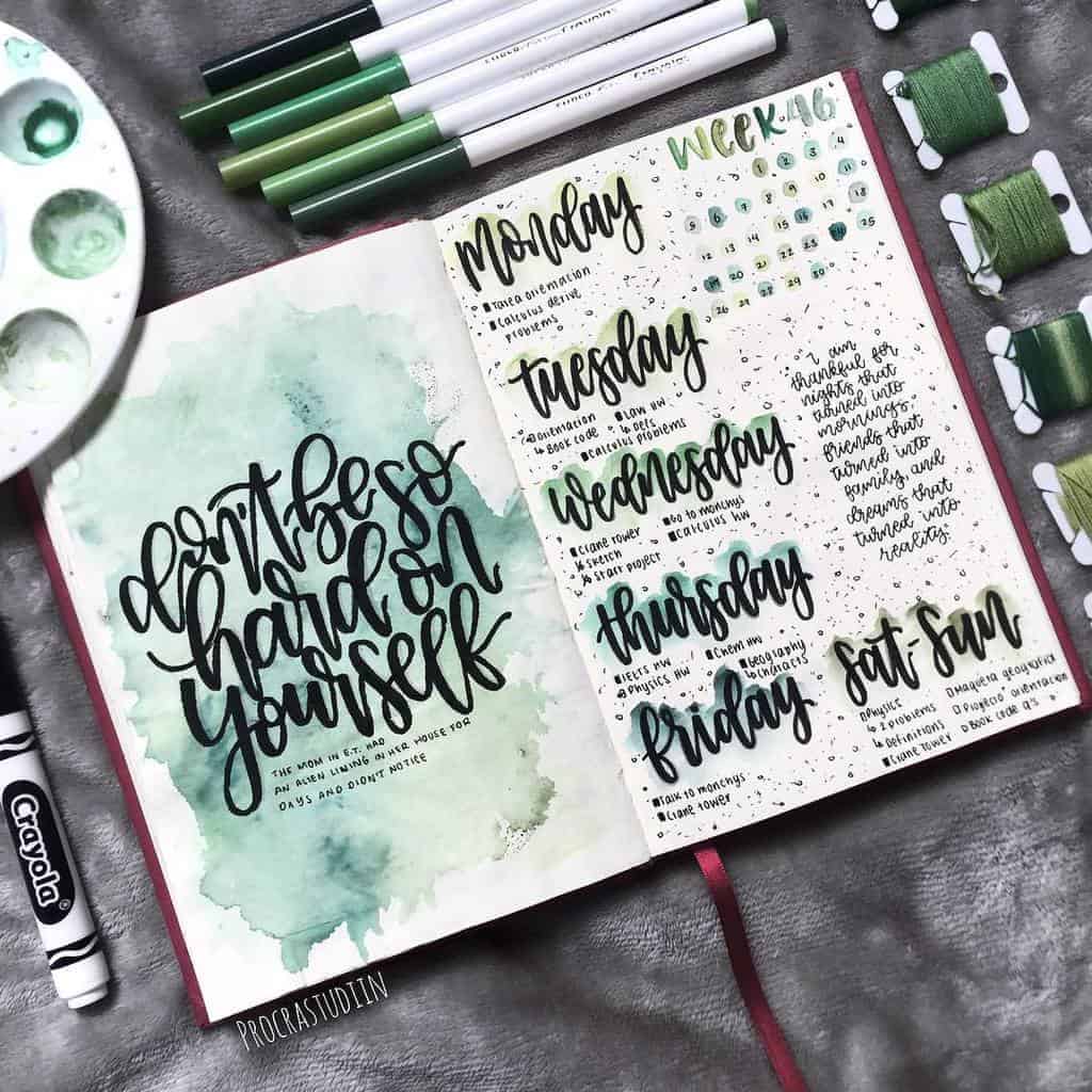 Bullet Journal Weekly Spread by @procrastudiin | Masha Plans