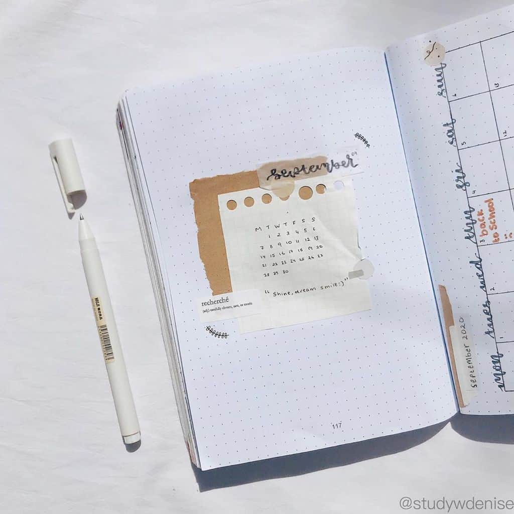 Kraft Paper Fall Bullet Journal Inspirations - cover page by @studywdenise | Masha Plans